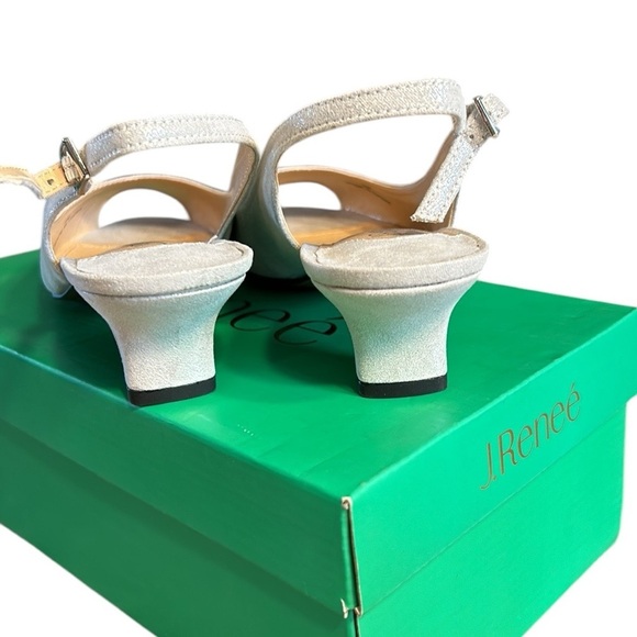 J.Renee shoes,NIB,women 9M,satin shine,Slingback,kitten heels,peep toe,prom - Picture 8 of 14